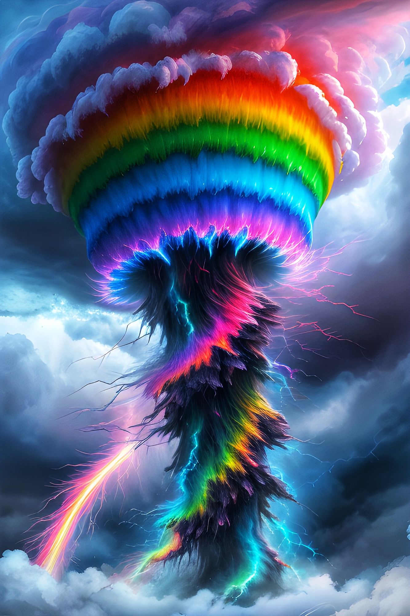 colorful rainbow tornado
