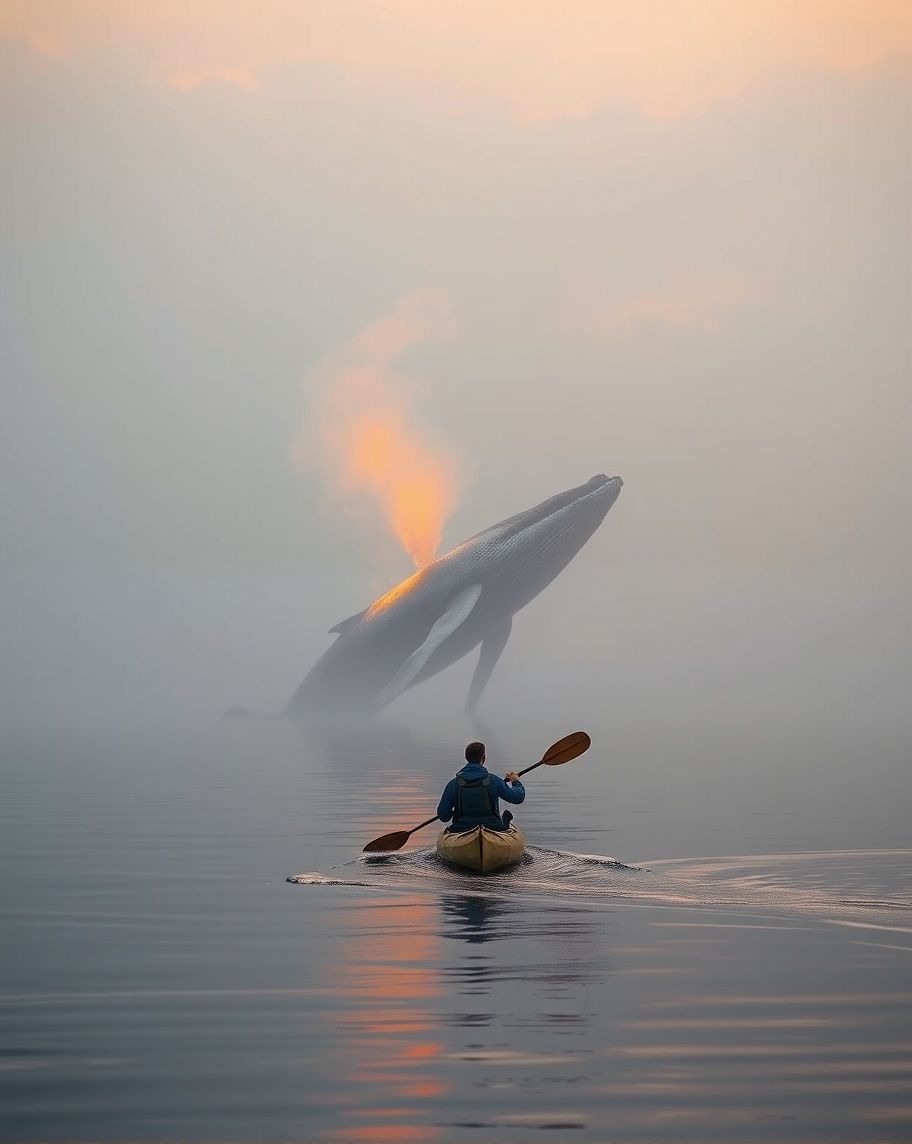 Majestic Whale Is Seen Floating over the Water 🐋💨