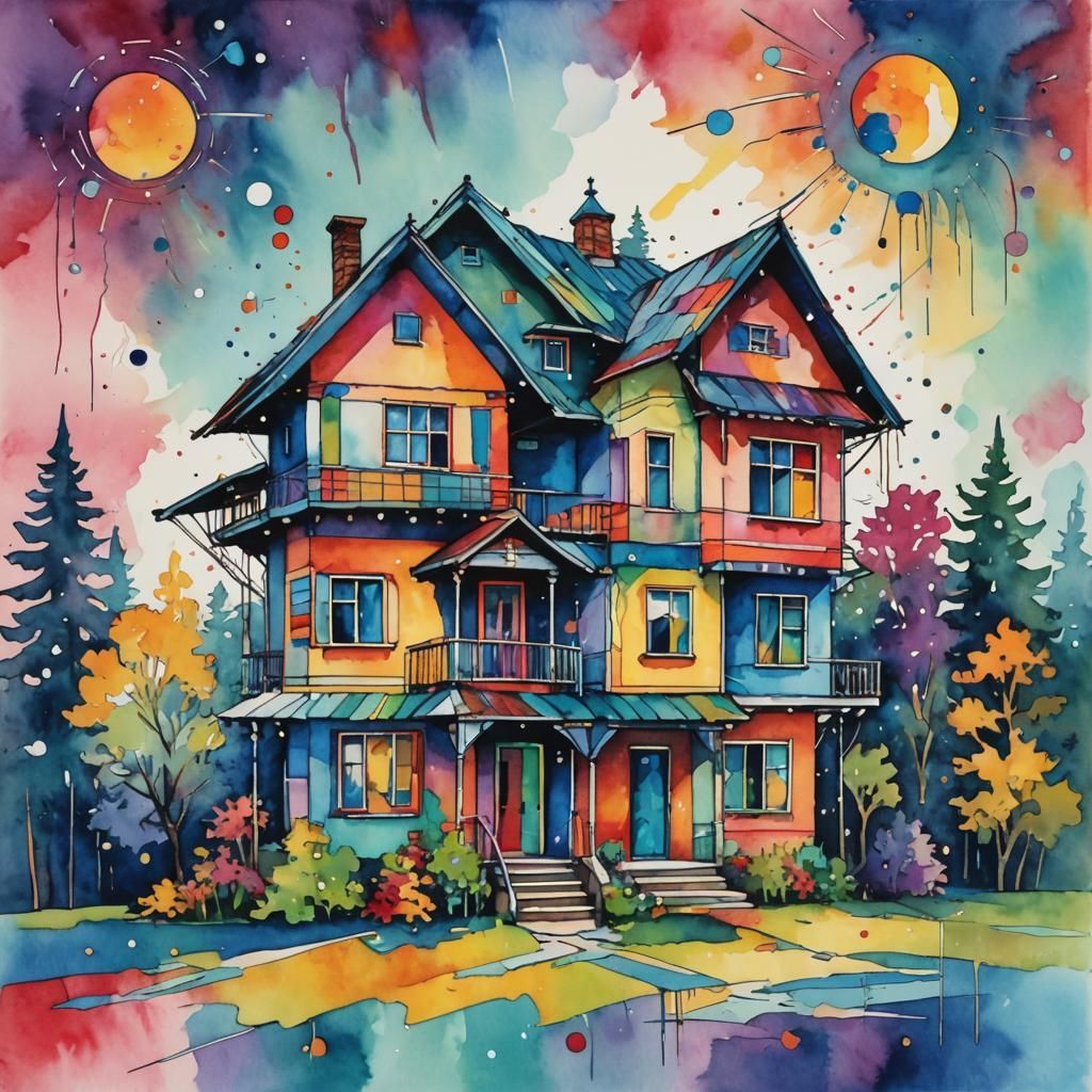 use the same scene colors and style but add cats , kittens, and feathers creativley