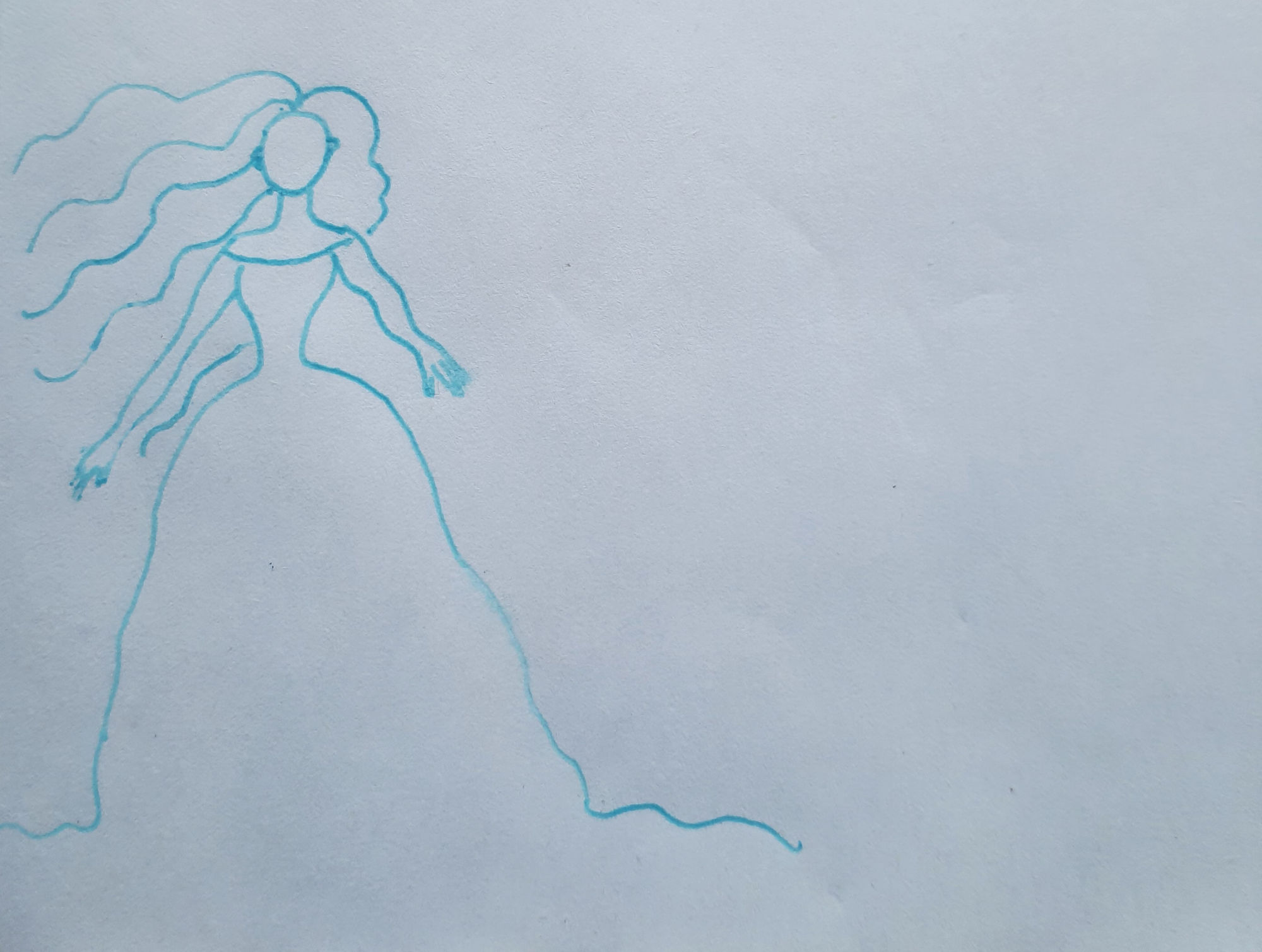 Full-figured beautiful princess of sea. fauvism