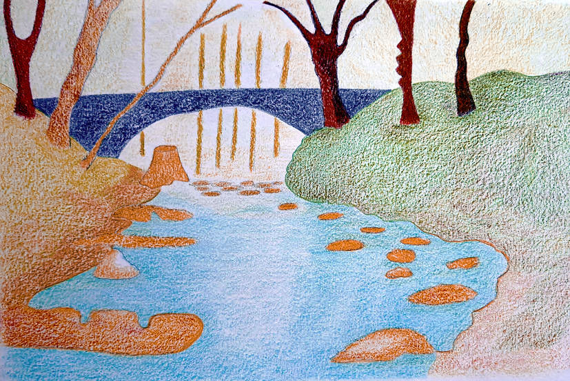 Riverscape Day color corrected golden ratio Van Gogh