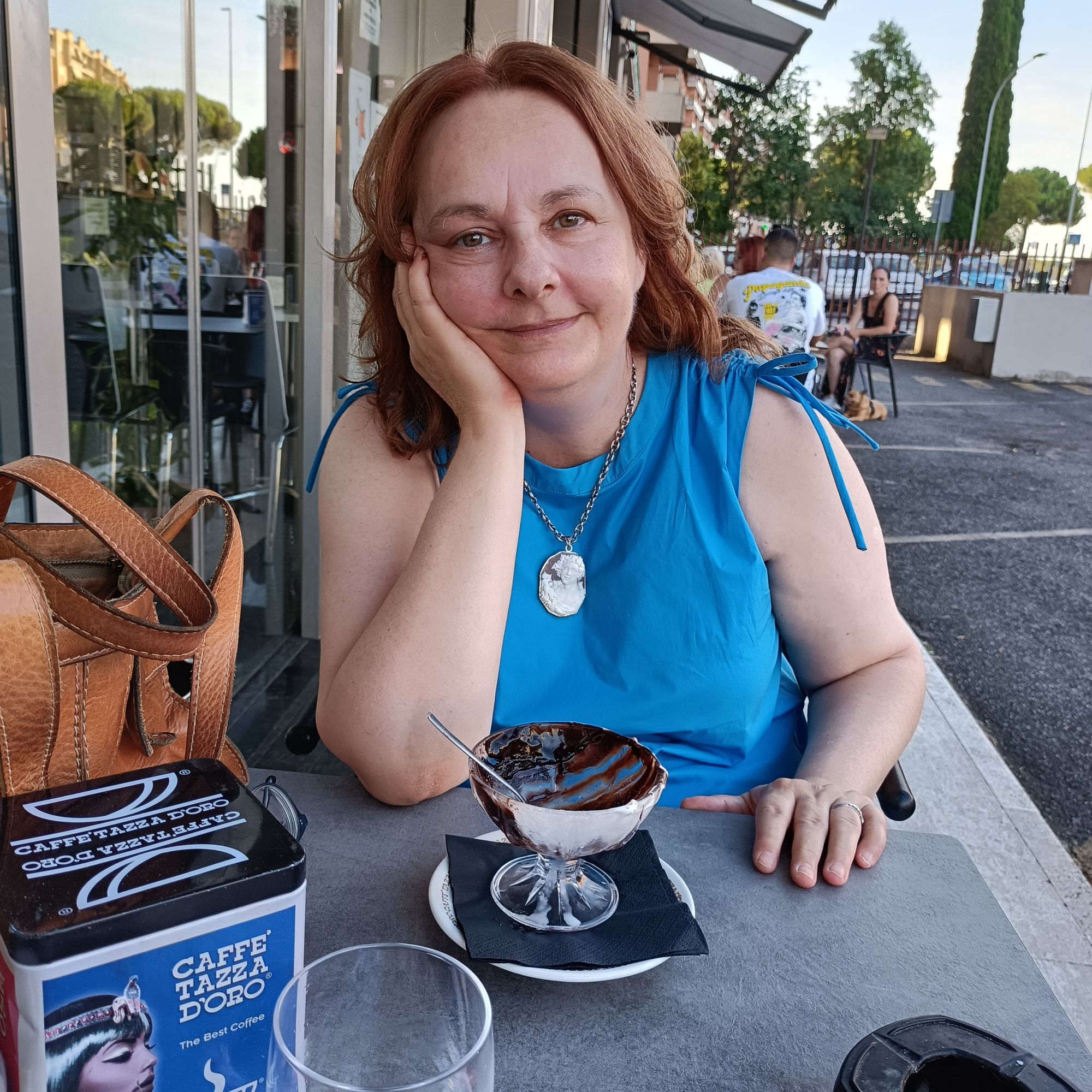 Beautiful girl and coffee. fauvism volumetric lighting color corrected Guido Borelli