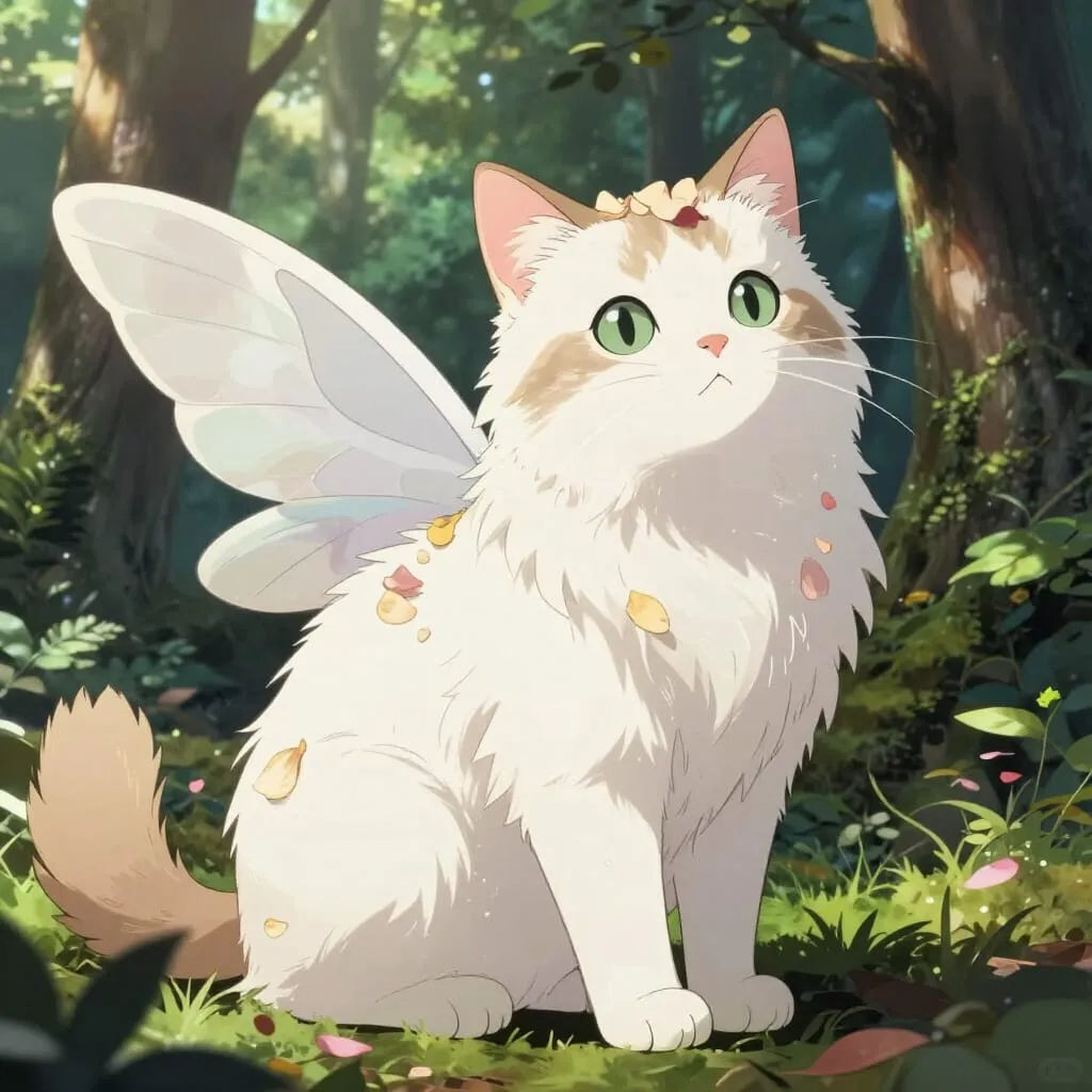 cat flys up and smiles and goes down and turns and chases its tail