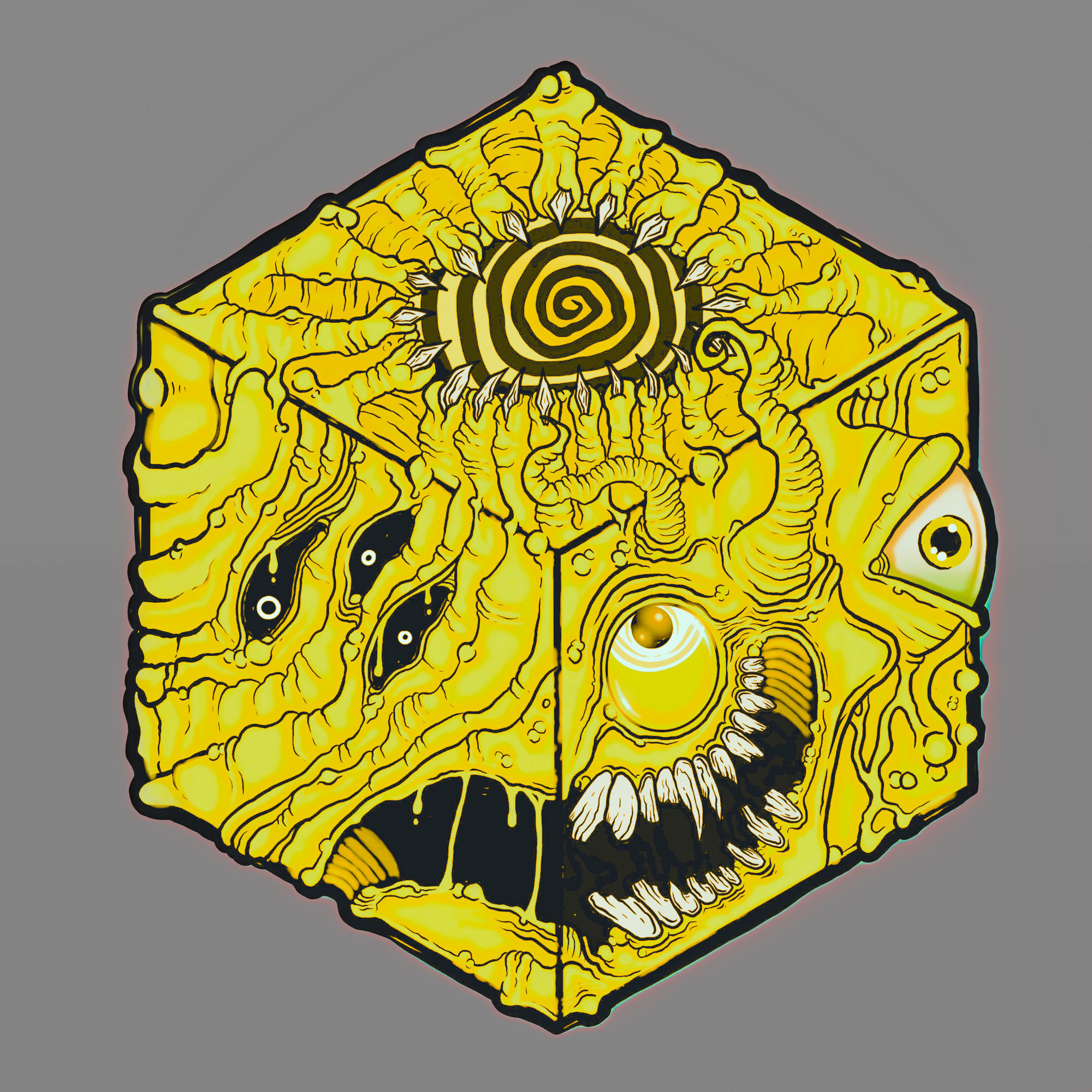 An eldritch god, made out of lamprey mouths and teeth Zdzisław Beksiński horror 8k resolution