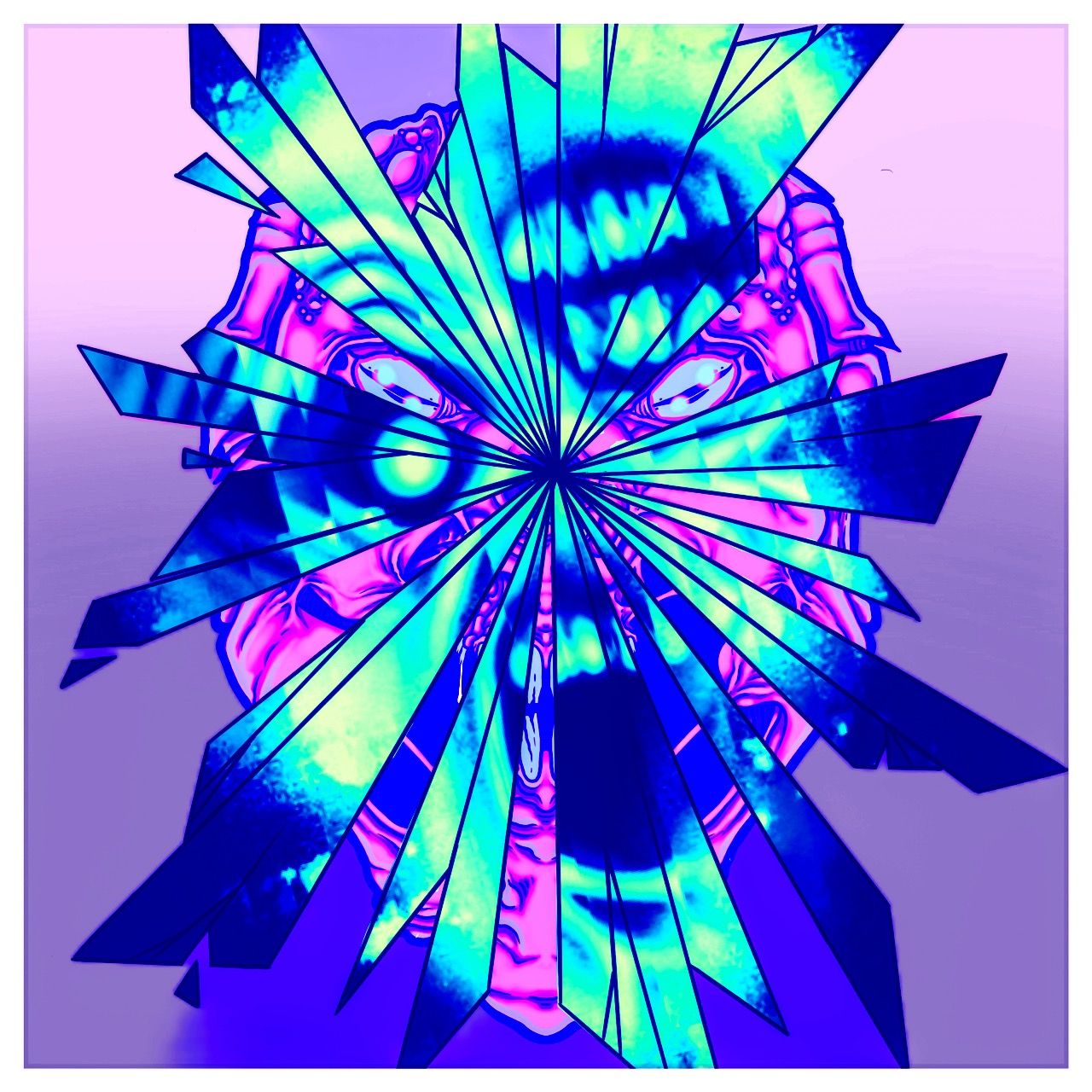 Colorful venom symbiote bat with tattered wings Zdzisław Beksiński