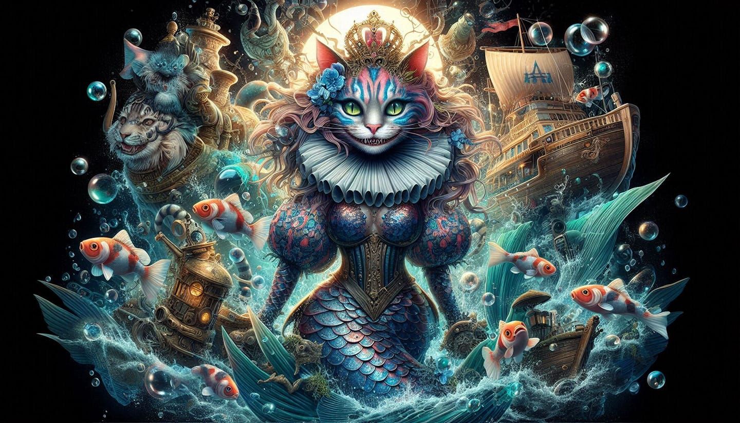 a highly detailed and photorealistic cinematic photograph of a woman dressed in a feline-inspired black latex catsuit, adorned with intricat...