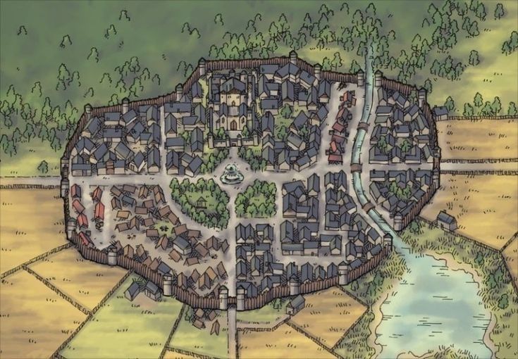 Small fantasy town map