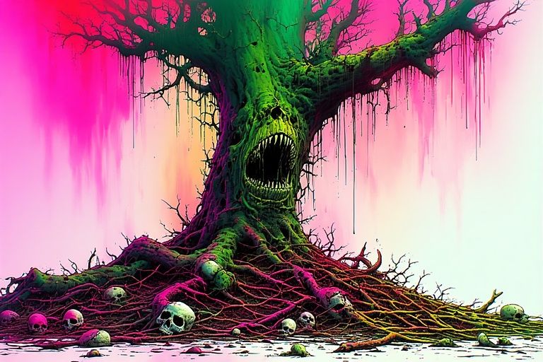 color photo negatives, inverted color, inverted shading, glowing ultraviolet, polarized lighting stereo depth. a mad hypnotist , swirling ey...