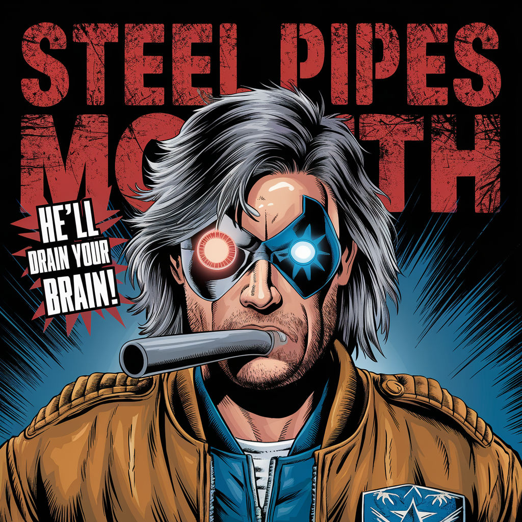 steel pipes mouth... he'll drain your brain!