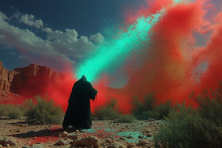 anamorphic lens effect, oblique angle, motion blur,  color photo negatives, inverted color, inverted shading, glowing ultraviolet, polarized...