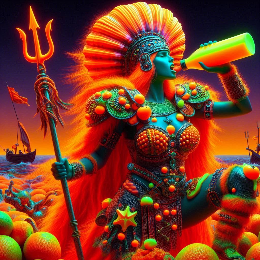 sidhe mags, the boudica of the sea, drinking from bicyle drank botty