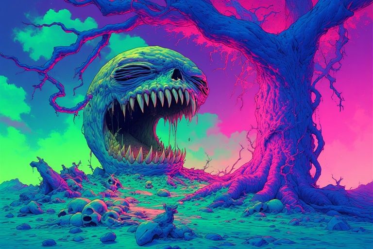 color photo negatives, inverted color, inverted shading, glowing ultraviolet, polarized lighting stereo depth. a mad hypnotist , swirling ey...