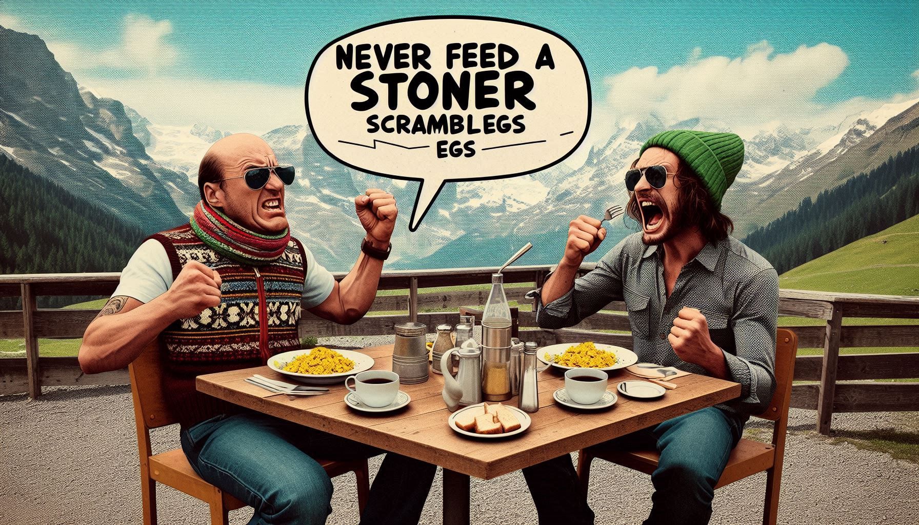 this is what happens when you fight a stranger in the alps.  this is what you get when you feed a stoner scrambled eggs