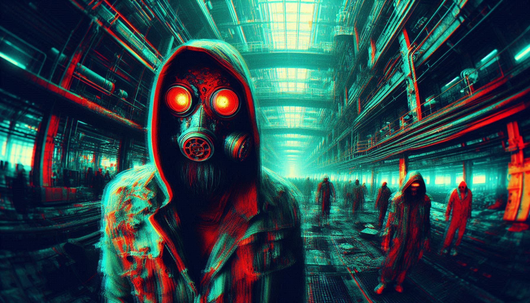 wide angle distortion, pincushion effect, rectilinear lens, blurred edges,. ultraviolet xray effect, inverted colors, glitch hologram, stere...