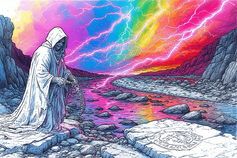 ccolor photo negatives, inverted color, inverted shading, glowing ultraviolet, polarized lighting stereo depth. prismatic rainbow defraction...