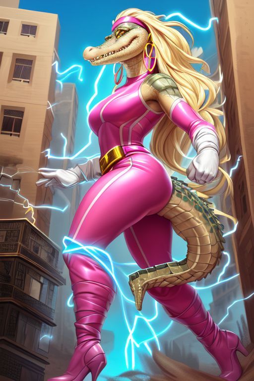 (Mark Brooks and Dan Mumford, comic book art, perfect, smooth: 1.75). a (gigantic Kaiju sized: 1.35) (female anthro blonde-colored crocodile...