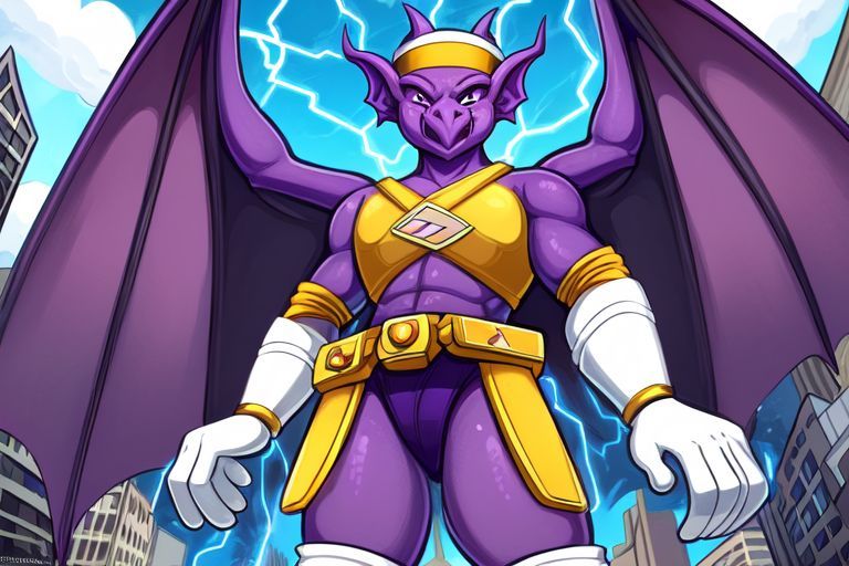 (Mark Brooks and Dan Mumford, comic book art, perfect, smooth: 1.65). a (bulky muscular: 1.6) (purple masculine anthro gargoyle: 1.95) with...