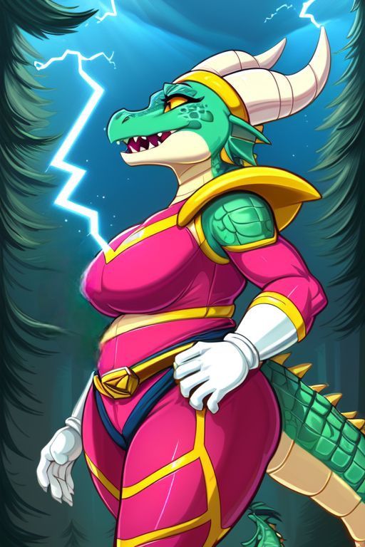 a (gigantic Kaiju sized: 1.4) (female anthro European dragon: 1.95) with (long dragon horns: 1.66), (pink headband: 1.66), wearing a (pink P...