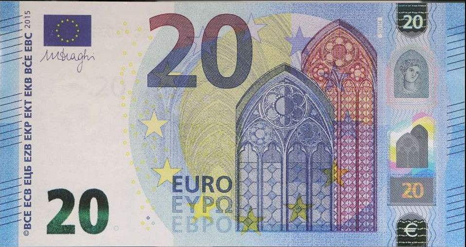 european banknote with  a beautifull woman knitting a sweater