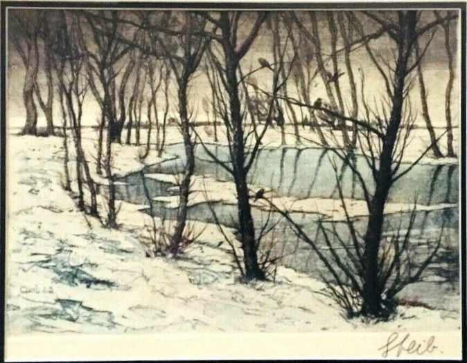 Etching Late Winter - Early Spring Landscape