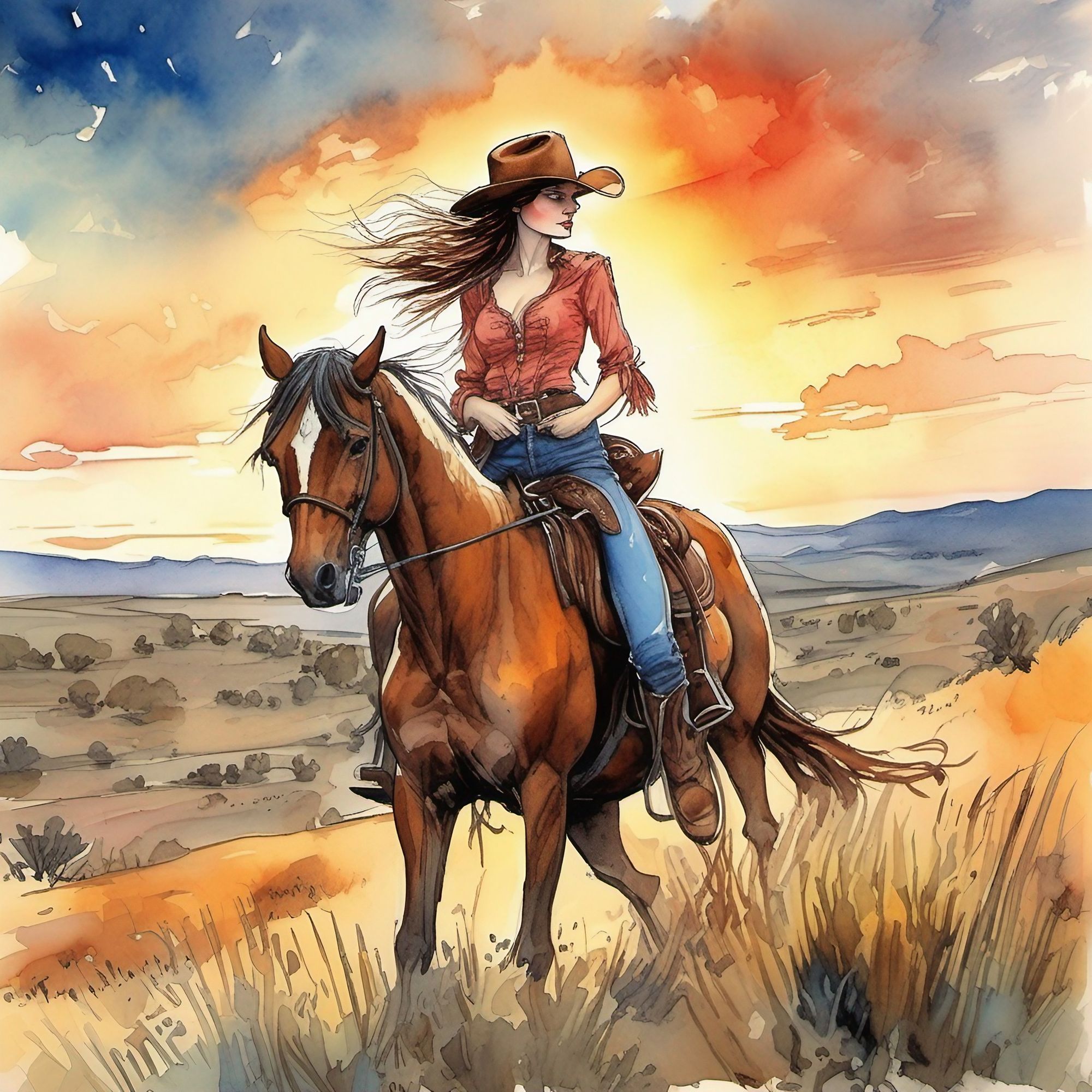 A lonely beautiful rider