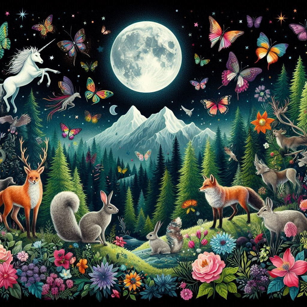 A midsummer's night eve in an enchanting forest