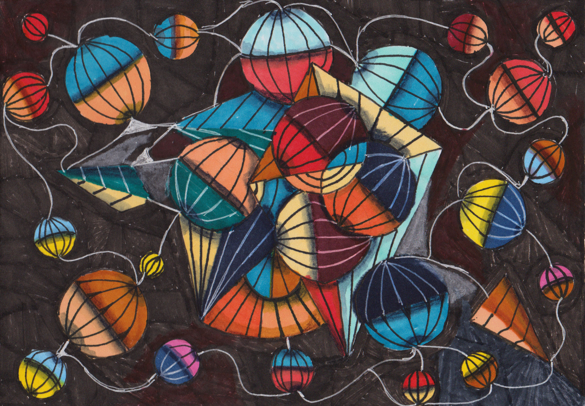 Abstract art deco painting