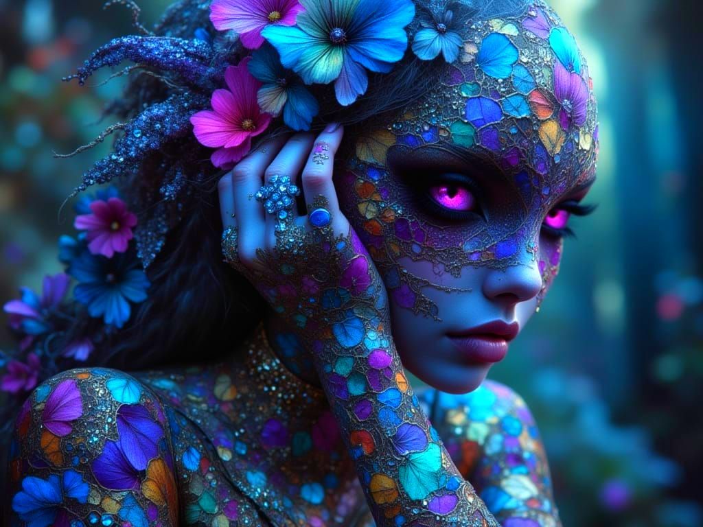 The woman turns to face the camera and smiles.