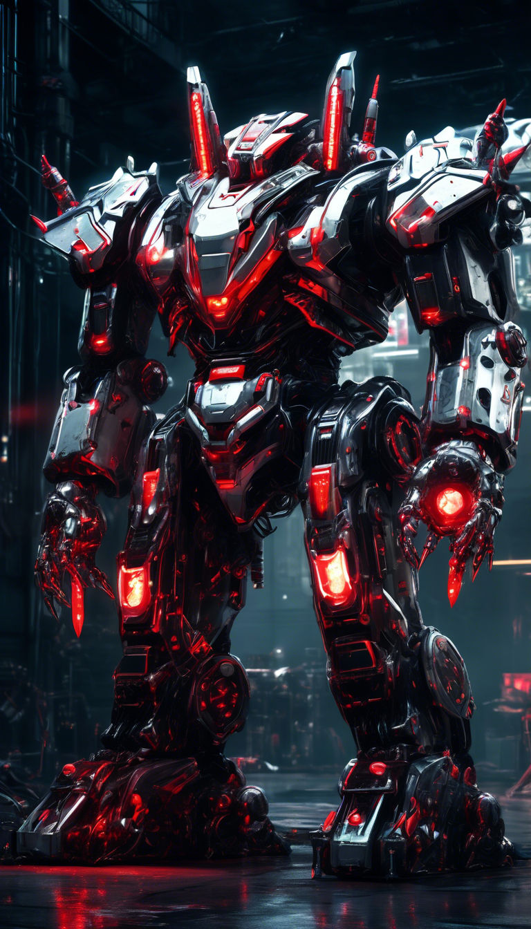 intricate mech details, ground level shot, 8K resolution, Cinema 4D, Behance HD, polished metal, Unreal Engine 5, rendered in Blender, sci-...