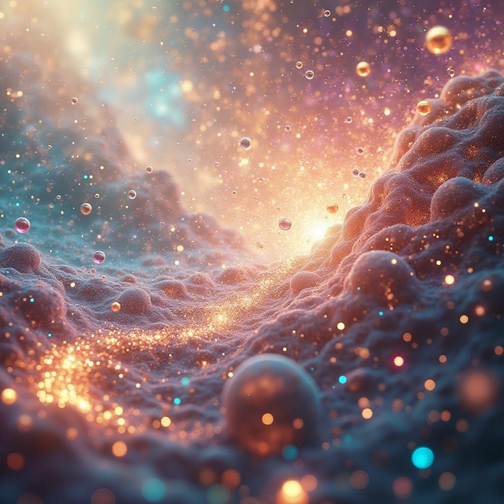 Spherical orbs bright and shiney