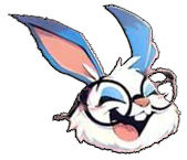 Head of a smiling rabbit wearing glasses, vector style, cartoon
