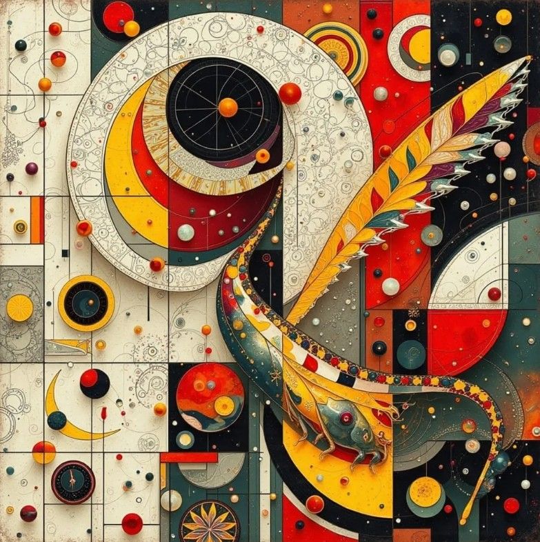 Multicolored mural painting on a wall in a living room