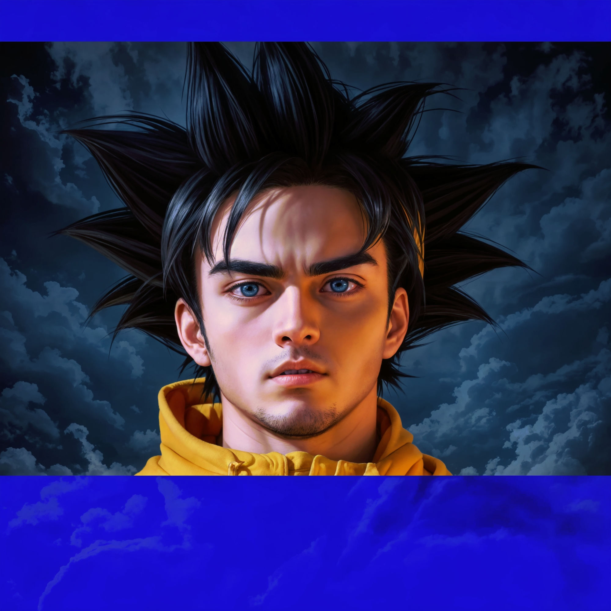 A majestic, close-up portrait of Wukong's wise and powerful head, rendered in exquisite ink art style with bold brushstrokes. His piercing e...