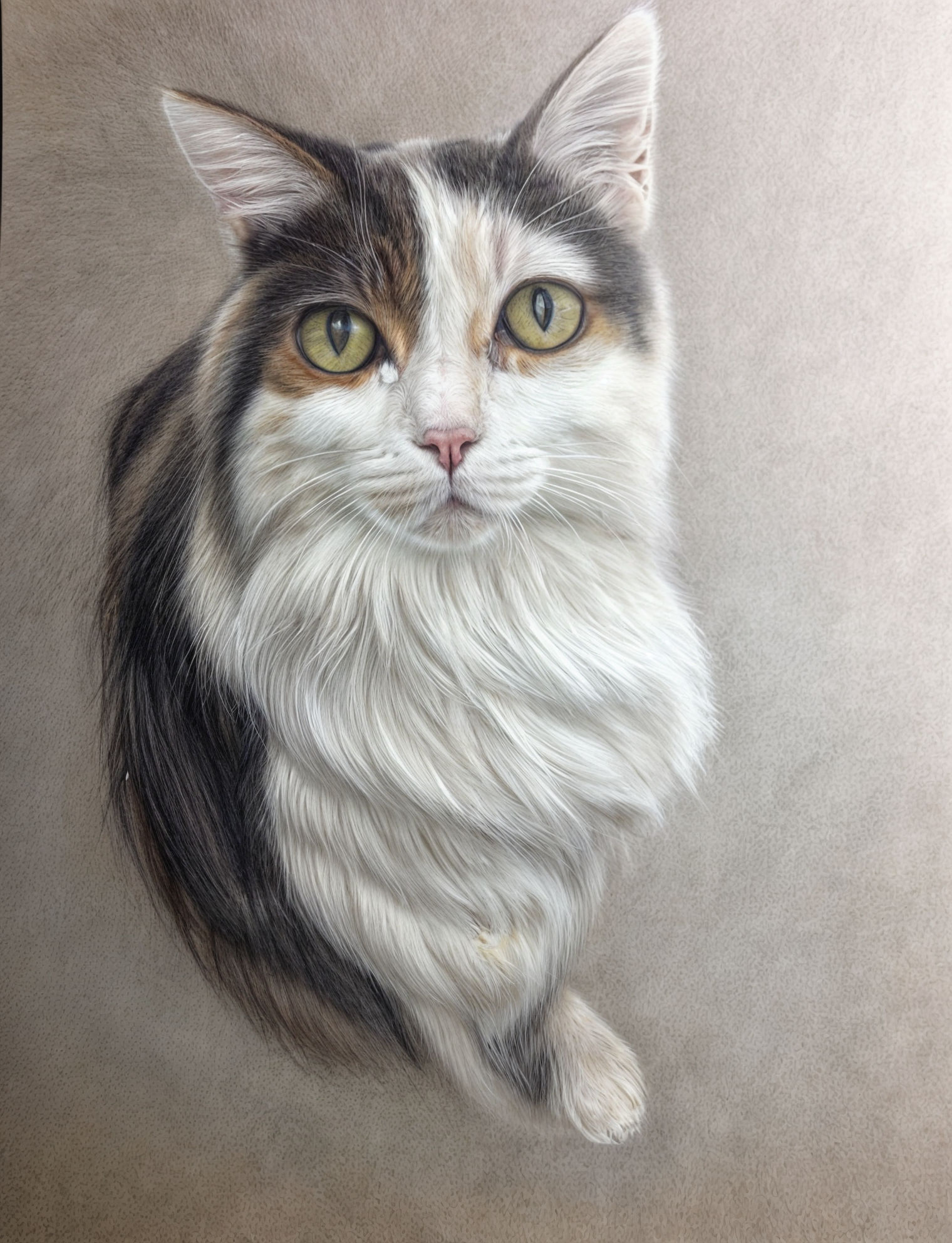 Colored pencil cat <lora:Traditional Art:1.0> 