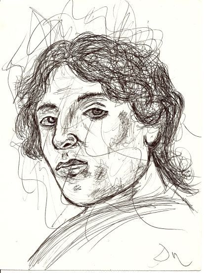 cubist colorful bride in blue fantasy crystal 