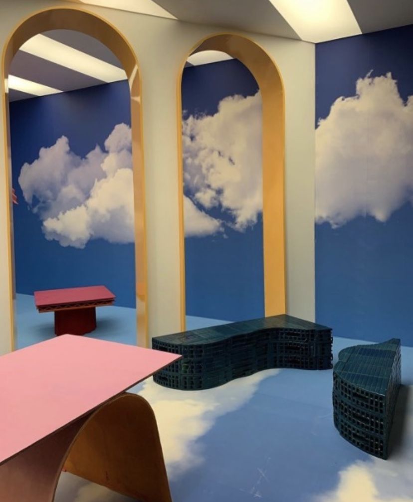 vibing out in the middle of nowhere with dreamcore clouds and vaporwave aesthetic with dreamcrore vibs 8K 3D