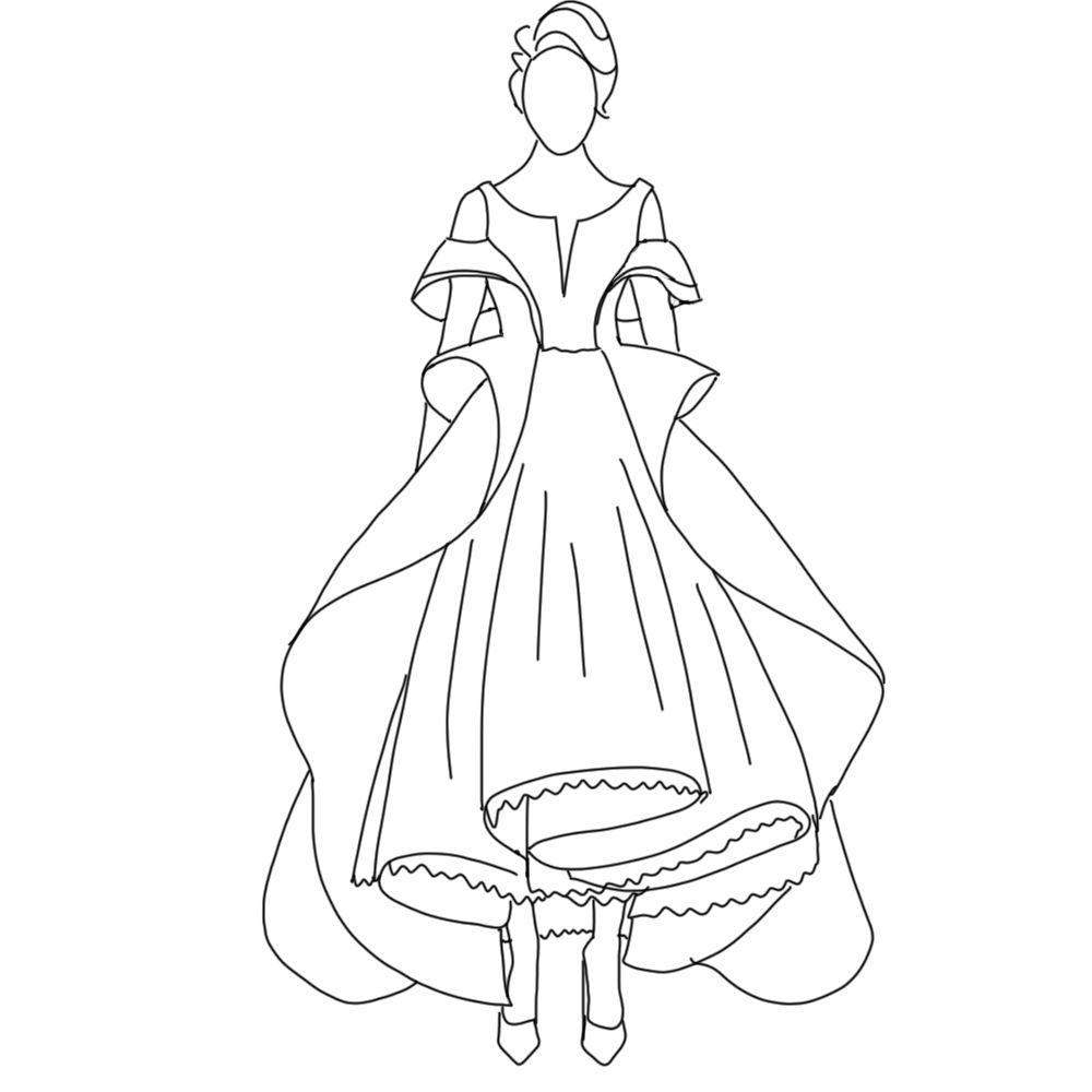 Goddess of iceCreate an elegant combination dress, in which the top is made of dense jacquard fabric with a refined pattern. The dress shoul...