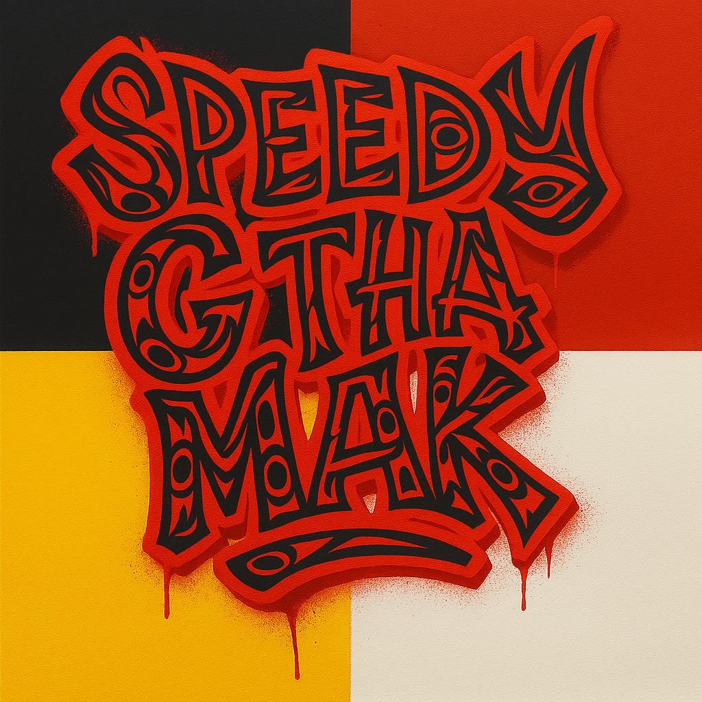 Make sure to use the font frame the image prompt it's a Salish hiadia graffiti art font that I really love to use  but redo the original ver...