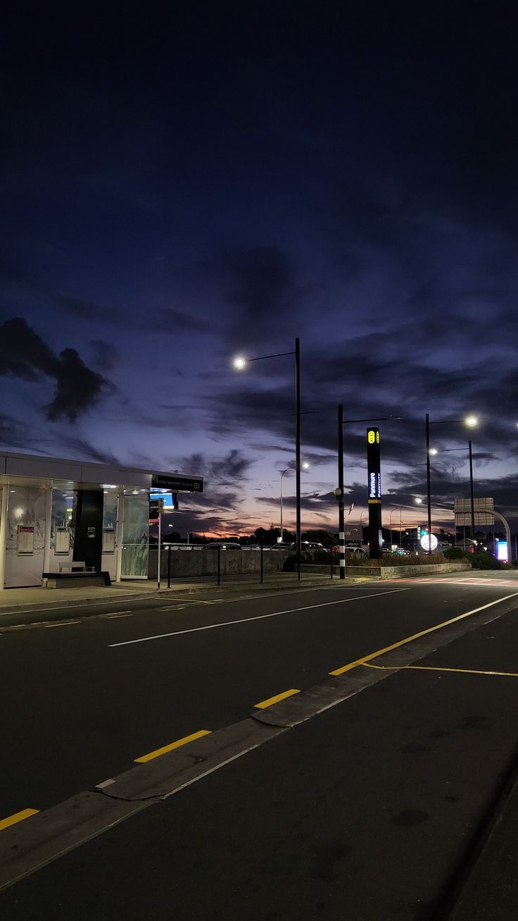 intersection at night