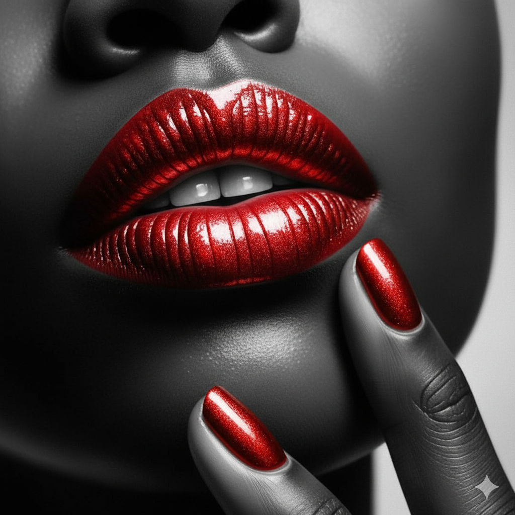 Generate an ultra photo realistic image of  a HD, full color, ultra photo-realistic, close up of a African American woman's, nose mouth and ...