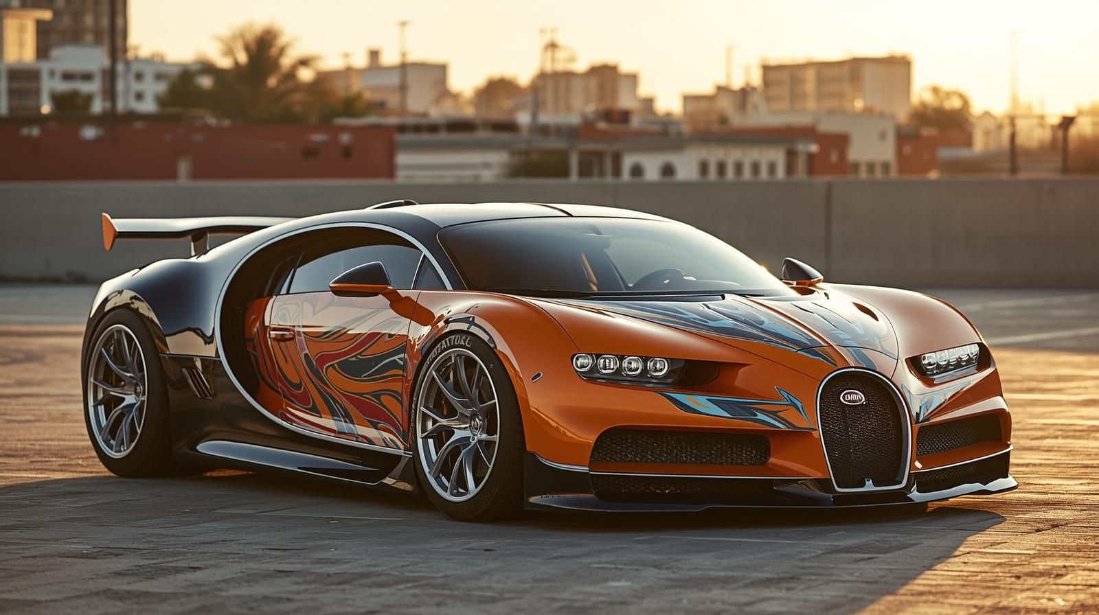 a girl and a Bugatti f1 