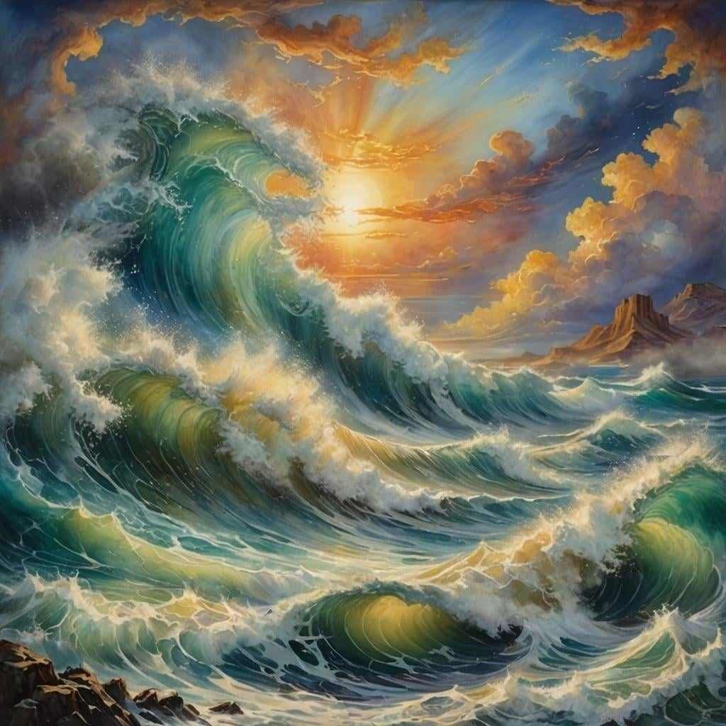 A bright psychedelic swirly sky with an extra large extra wide rainbow in shades of PEACH AND PASTEL CRIMSON. Psychedelic swirly hearts, flu...