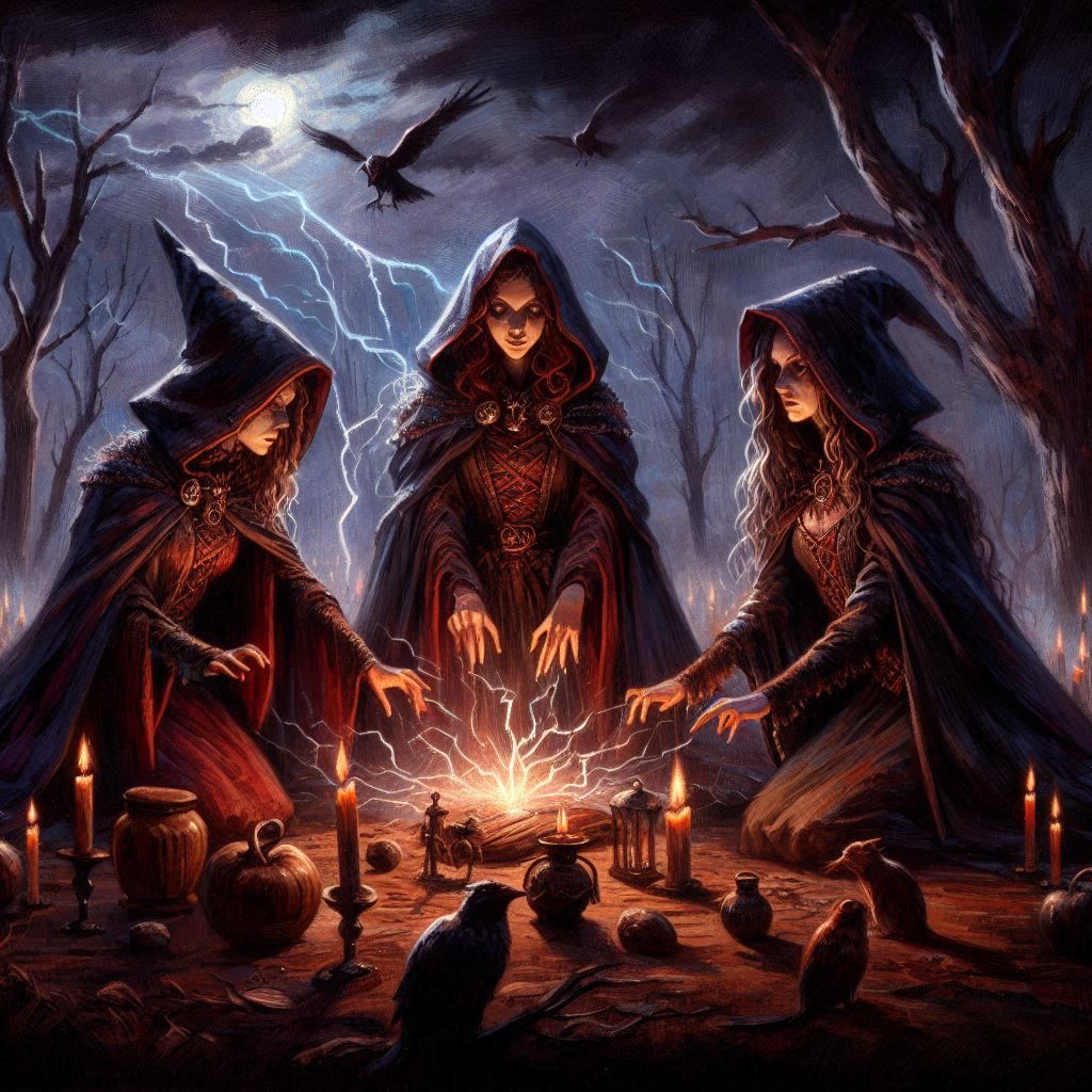 : ''WHEN SHALL WE THREE  MEET AGAIN? IN THUNDER, LIGHTNING, OR IN RAIN?'' SETTING UP THE PLAY IN THIS WAY FORESHADOWS THE UPSET IN ORDER THA...