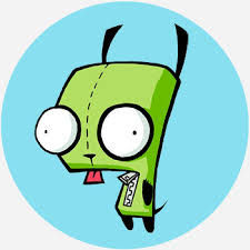amazing hyper-realistic digital rendering of gir from invader zim peacefully relaxing on a couch and casually smoking a cigarette