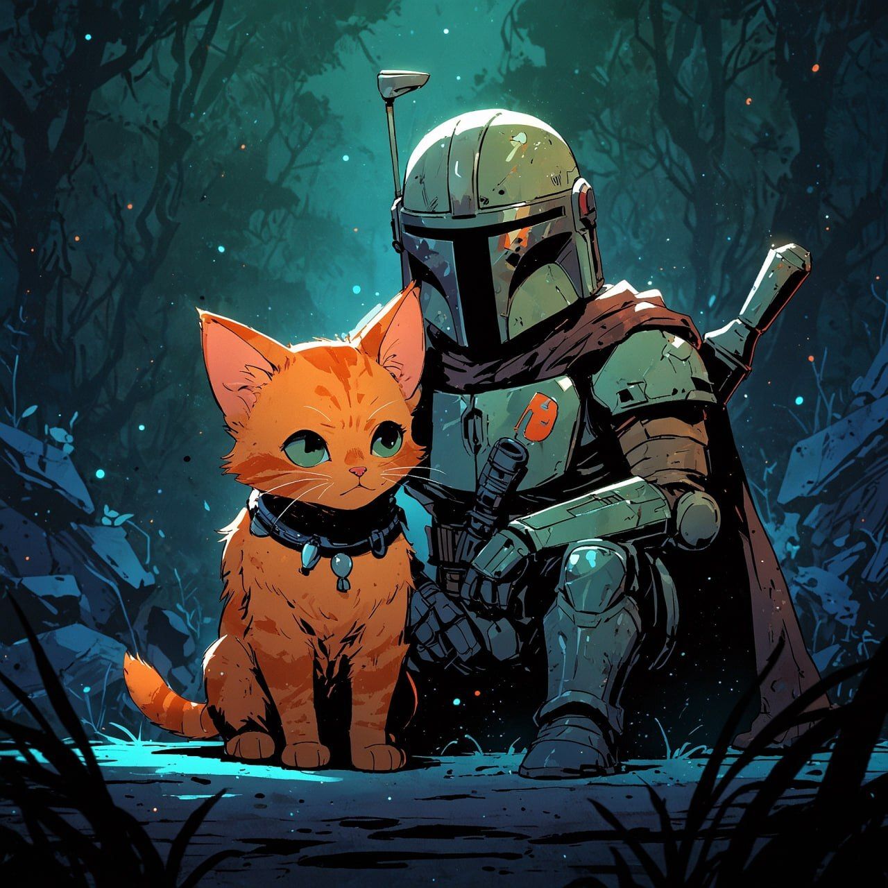 Create a heartwarming, cinematic scene featuring a small penguin and a white young poodle puppy with humanoid body wearing hoodie and jeans...