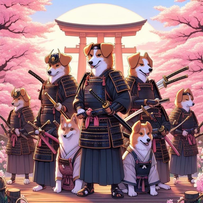 Illustrate an epic and vibrant scene featuring a group of full black rabbits dressed in golden Mandalorian-style space suits, complete with...