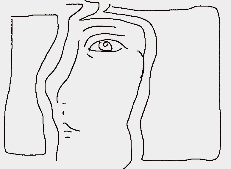 modern view of a female face looking through the window