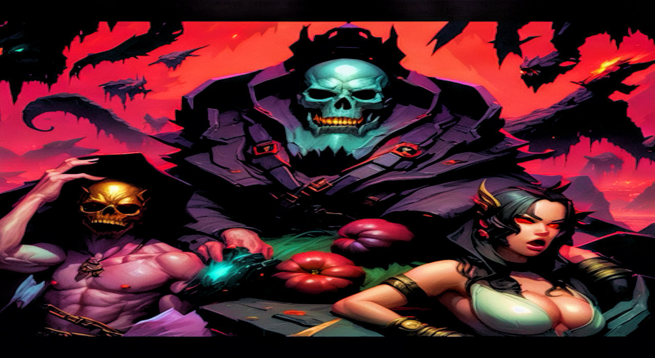 Mature woman with long black hair. She is wearing a purple and gold kimono with intricate patterns and designs. The woman is holding a small...