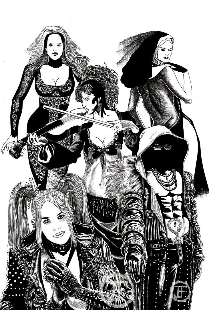 The first image on the top left shows a close-up of a humanoid creature with large, round eyes and sharp teeth. The creature appears to be a...