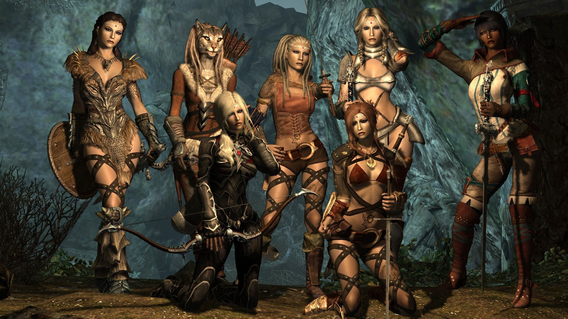 The image is an illustration of a group of people in a jungle-like environment. The illustration is done in a sketch-like style, with bold l...